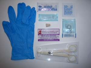 Body Piercing Kit with Sterile Body Jewelry